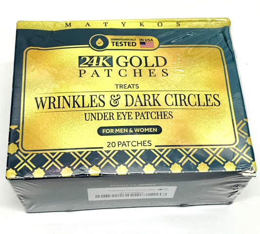 NEW Matykos 24K Gold Under Eye Patches 20 count for wrinkles & Dark Circles